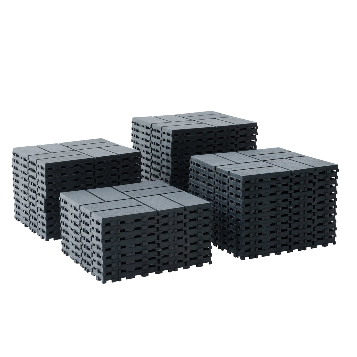 44PCS Plastic Interlocking Deck Tiles,Patio Deck Tiles,12"x12" Square Waterproof Outdoor