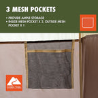 Ozark Trail 2-Room Shower & Utility Tent Combo Includes 5-Gallon Water Container, Easy Setup, Maximum Occupancy Is 2. Khaki Colour.