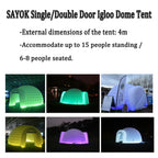 SAYOK 16.4ft Inflatable Igloo Dome Tent with LED Lgith Protable White Nightclub Tent for Party Wedding Event