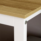 WIAWG 55" White L Shaped Desk with Storage Shelf Corner Office Writing Desk Study Workstation Table