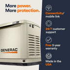 Generac Guardian 14kW Push Button Start House Generator, CO Shut-Off