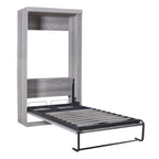 Euroco Pine Wood Twin Size Murphy Bed, Convertible Wall Bed into A Cabinet, Gray