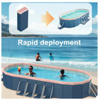 3.65m PVC Folding Pool - Outdoor Swimming Pool for Patio, Beach & Garden - Durable, Non-Inflatable, Easy Setup & Storage