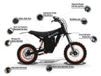 TUTTIO Soleil01 Electric Dirt Bike For Adults,48V 21Ah 200N.m,2000W Motor,Max 37Mph,Maximum Range 45 Miles,Dirt Bikes