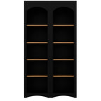 72"h Pantry Pair, 2 , Adjustable Shelves, , Black Finish 2 Bookcase , Cabinet With Vintage Style