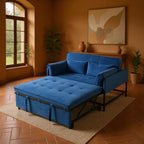 Gewnee 46" Velvet Sleeper Sofa Reclining Convertible Futon Couch Bed for Living Room, Guest & Small Spaces(Black)