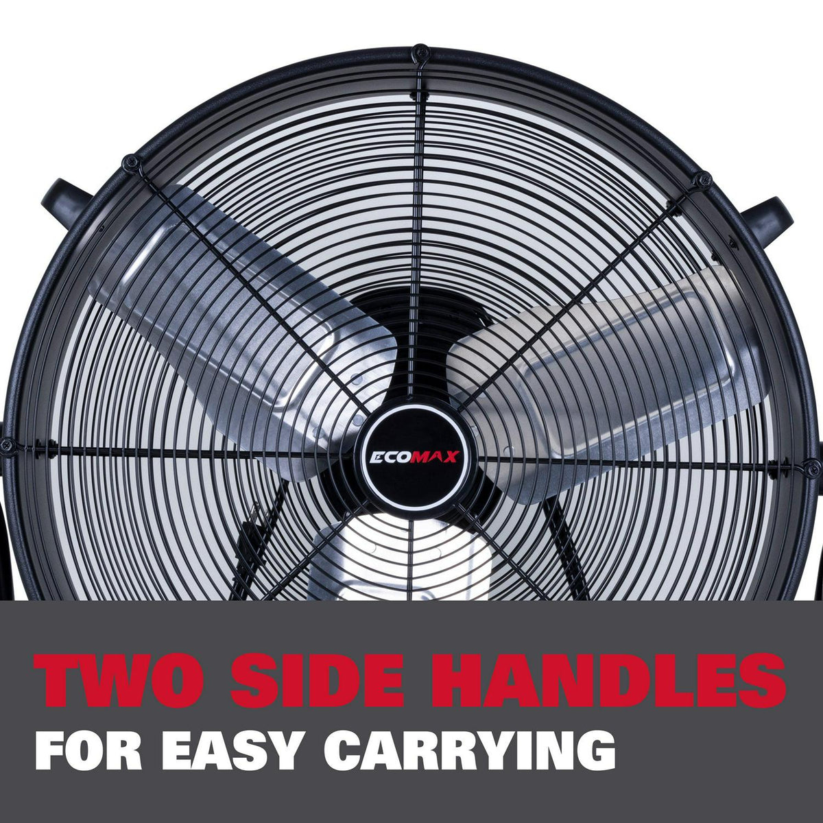 Ecomax 24 Inch High Velocity Drum Floor Fan. Industrial. 3-Speed. Adjustable Tilt