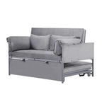 Gewnee 55'' Modern Convertible Velvet Sofa Bed with Pull-Out Twin Bed, Adjustable Backrest for Living Room, Office (Dark Gray)