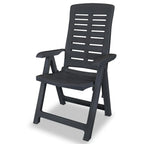 vidaXL Reclining Patio Chairs Outdoor Stack Dining Chair with Armrest Plastic