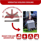Koolatron 12V Electric Cooler 24L (26 qt), Self-Locking Handle, Gray/Red