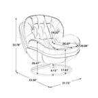 Velvet Swivel Accent Chair with Ottoman, Modern Chaise Lounge Chair with Metal Frame and Footstool, Comfy Armchair Reading Chair for Living Room Bedroom Office,Blue