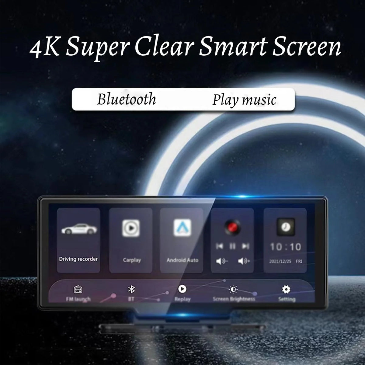 Cartablet Pro Max 2025 Model, 10.26" HD Car Tablet with 4k Dash Cam, Car Tablet Pro Max 2025, 1080p Backup Camera, GPS Navigation/Voice Control (Recorder+Reversing Camera+Screen Projection(128G))