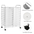 Costway 20 Drawer Rolling Storage Cart Tools Scrapbook Paper Office School Organizer Yellow