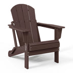 Westintrends Outdoor Folding HDPE Adirondack Chair, Patio Seat, Weather Resistant, Dark Brown