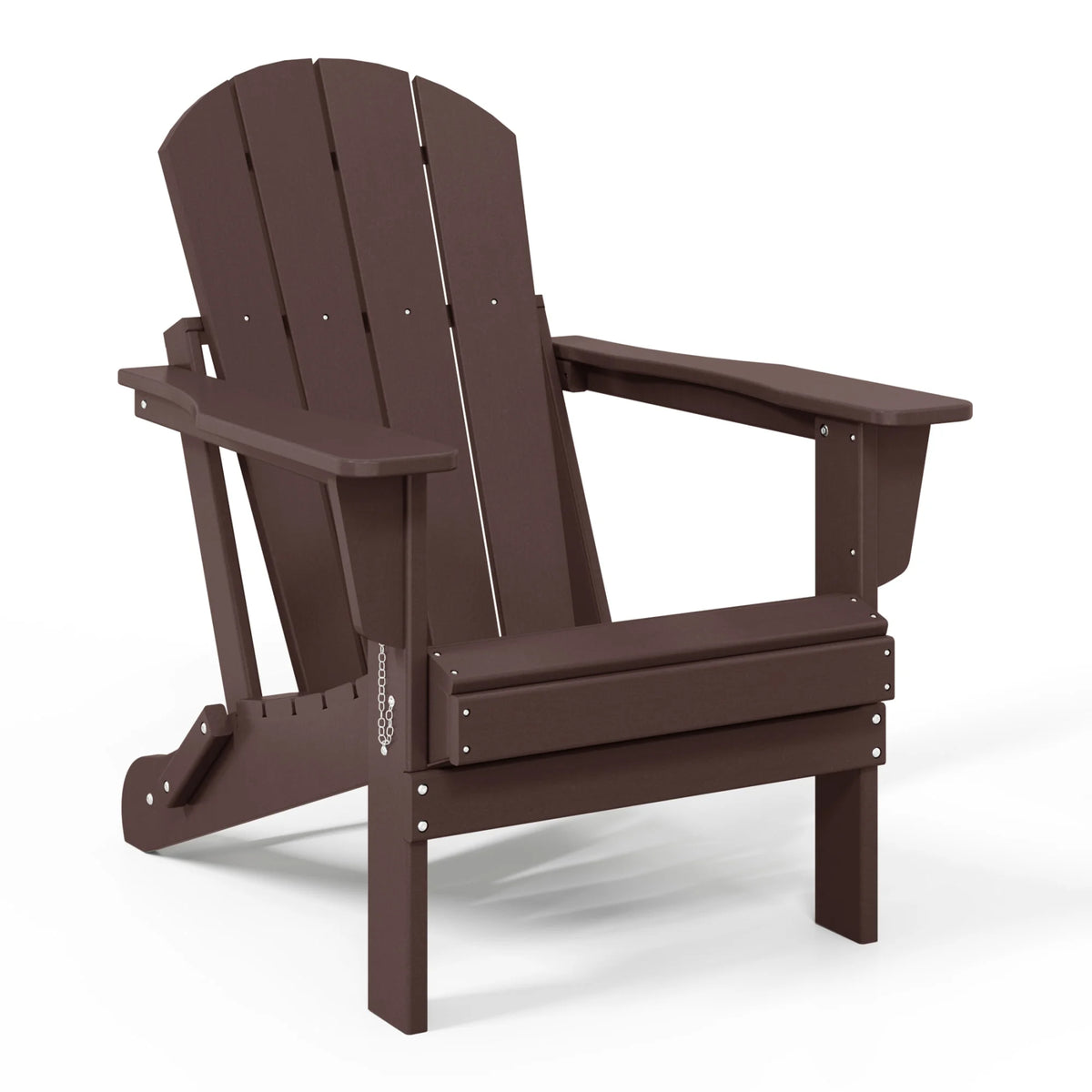 Westintrends Outdoor Folding HDPE Adirondack Chair, Patio Seat, Weather Resistant, Dark Brown