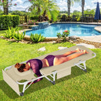 Slsy Folding Lounge Chair, 5-Position Adjustable Outdoor Reclining Chair, Folding Sleeping Bed Cot, Folding Chaise Lounge Chair for Pool Beach Patio Sunbathing