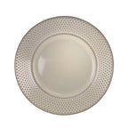 Elama Market Finds 16 Piece Round Stoneware Dinnerware Set in Embossed White