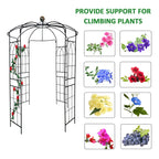 Metal Garden Arch Iron Garden Arbors Gazebo Dia81.3'' x 114.2'' High Birdcage Shape Pergola Pavilion for Wedding Ceremony Outdoor Black