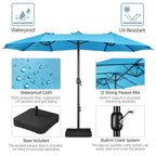 Topeakmart 13ft Patio Parasol Canopy with Crank, Tan