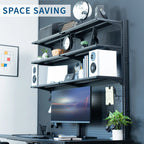 VIVO Black Freestanding Modular Pegboard System with 3 Tier Organization