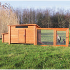 TRIXIE Weatherproof Outdoor Wooden Chicken Coop with 2 Nesting Boxes & Run, Brown