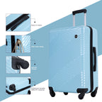 Tripcomp Luggage 3 Piece Set,Suitcase with Spinner Wheels Hardside Lightweight Luggage 20in24in28in.(Blue)
