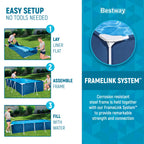 Open Box Bestway Steel Pro 8.5'x67"x24" Rectangular Above Ground Swimming Pool