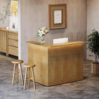 Tribesigns Bar Cabinet, L-Shaped Home Bar Table with Stemware Racks