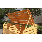 Hanover Outdoor 4.9 ft. x 4 ft. Wooden Trash Bin and Recyclables Storage Shed - HANWS0103-NAT