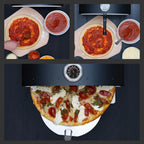 Deco Chef Outdoor Pizza Oven with 2-in-1 Pizza and Grill Oven Functionality, 13" Pizza Stone, 3-Layer Stainless Steel Construction, Pizza Peel, Dough Scraper, Scoop, Slotted Grill (Black) - (Open Box