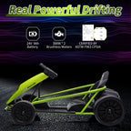 Kojooin Go Kart for Kids,24V Battery 300WX2 Motors Pedal On Foot Go Cart,8MPH High Speed Drifting Car with Slow Start Function,Rose red