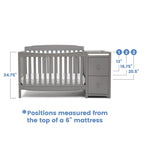 Delta Children Mason 6-in-1 Convertible Crib and Changer. Gray