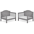 Dream On Me Portland 3 in 1 convertible Toddler Bed, Steel Grey