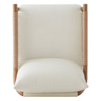 CHITA Modern Accent Chair, Braid Armchair Living Room Chair, Cream