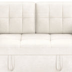 Dextrus  3-in-1 Convertible Futon Sofa Bed, Modern Sleeper Sofa with Pull-Out Bed for Small Place, Beige