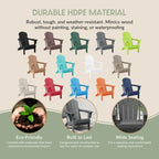 Westintrends Outdoor Folding HDPE Adirondack Chair, Patio Seat, Weather Resistant, Dark Brown