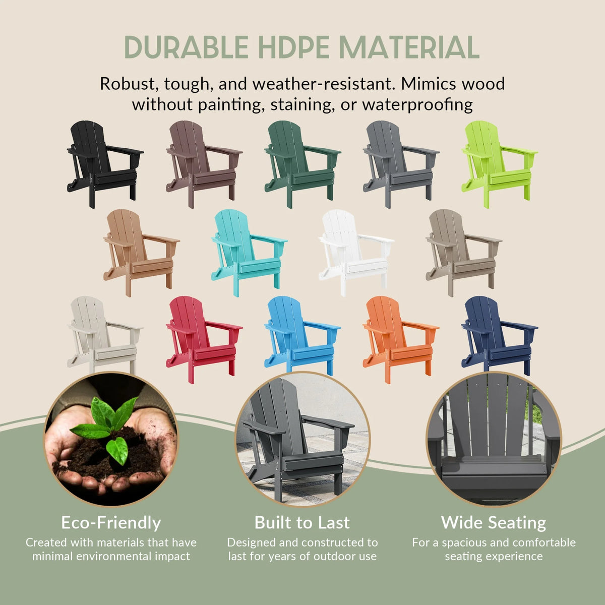 Westintrends Outdoor Folding HDPE Adirondack Chair, Patio Seat, Weather Resistant, Dark Brown