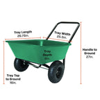 Garden Star Dual-Wheel, Poly Tray Garden Barrow Wheelbarrow