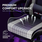 JONPONY Big and Tall 500LBS Gaming Chair, Ergonomic Design, Gamer Chair PU Leather with Footrest and Lumbar Support, High Back Office Chair Support 8 Hours Long Sitting,Red Computer Chair,Red