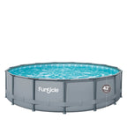 Funsicle 15ft Oasis Round Above Ground Metal Frame Swimming Pool, Includes SkimmerPlus Pump, Age 6 & up