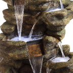 Alpine Corporation 6-Tier Amazonian Water Fountain with LED Lights