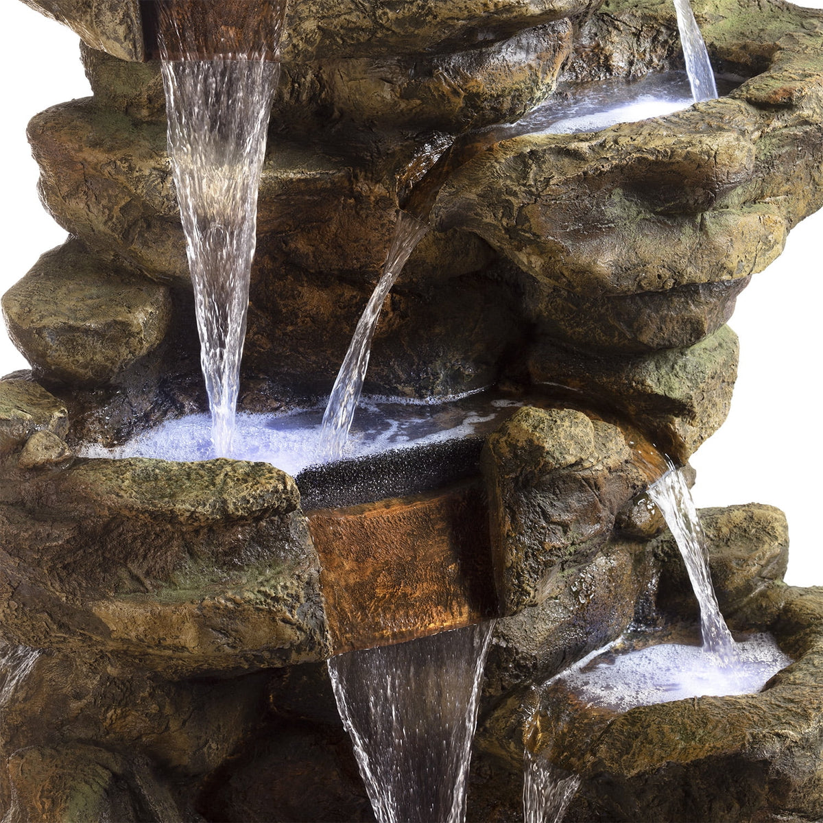 Alpine Corporation 6-Tier Amazonian Water Fountain with LED Lights