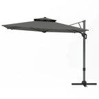 Alpha Joy 12x9ft Outdoor Patio Umbrella Large Rectangle Offset Cantilever Double Umbrella with 360°Rotation, Beige