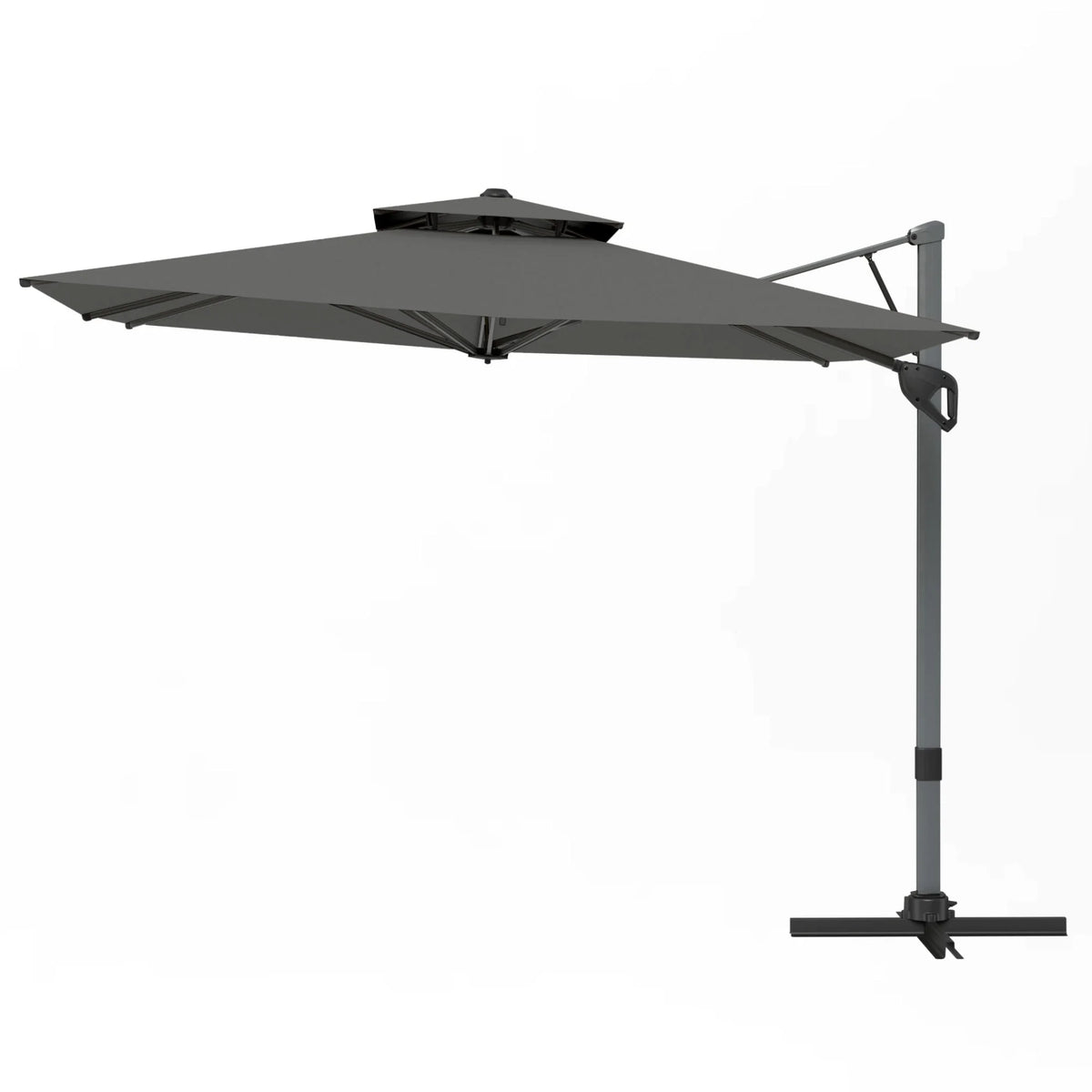Alpha Joy 12x9ft Outdoor Patio Umbrella Large Rectangle Offset Cantilever Double Umbrella with 360°Rotation, Beige