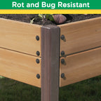 Miracle-Gro Wood 2 x 4 ft. Raised Garden Planter with Shelf