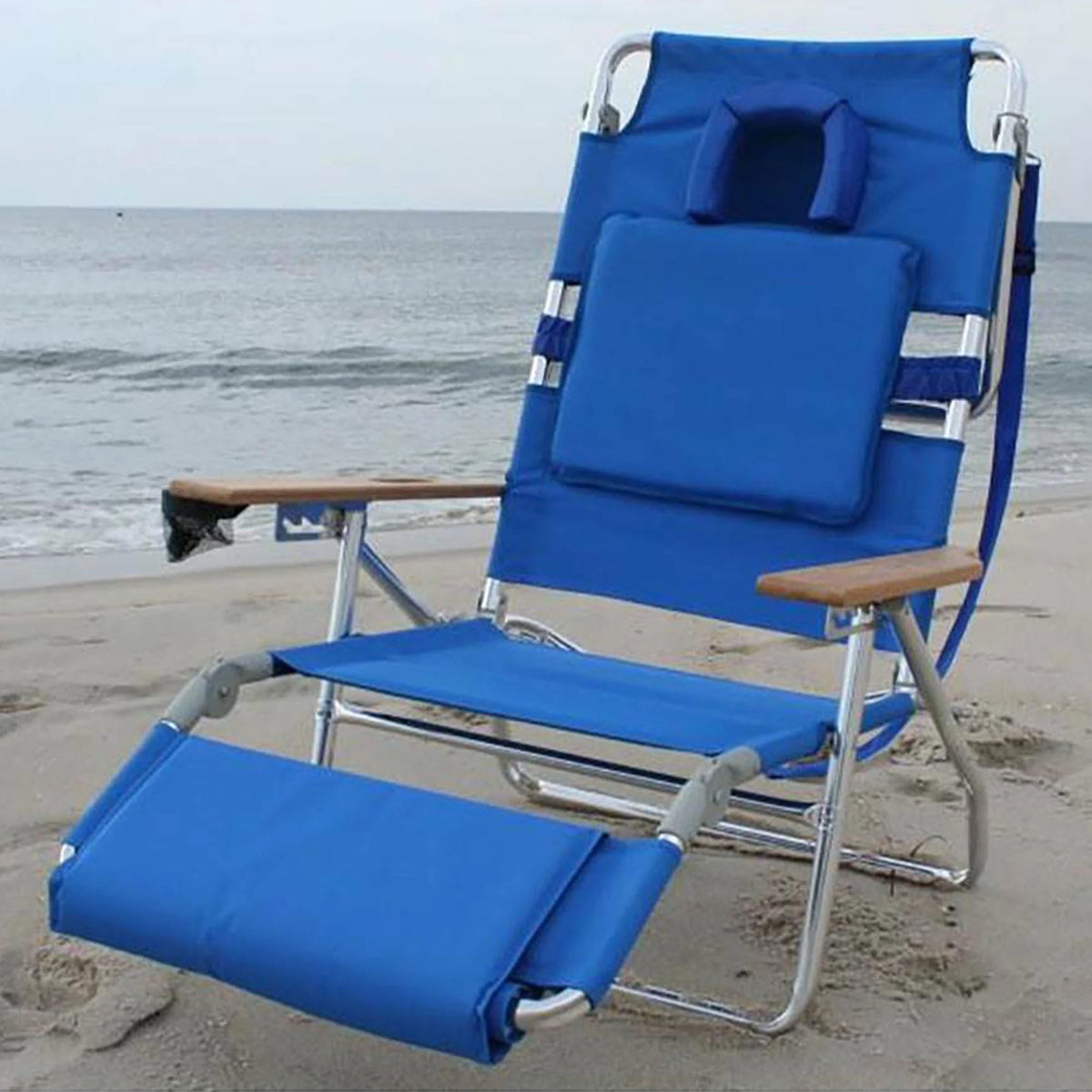 Ostrich Deluxe 3N1 Lightweight Outdoor Beach Lounge Chair w/Footrest, Pink