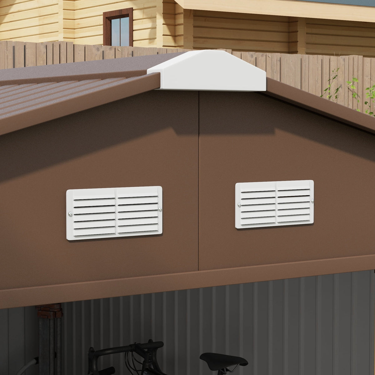 Outsunny 7' x 4' Metal Storage Shed Organizer, Garden Tool House with 4 Vents and 2 Sliding Doors for Backyard, Patio, Garage, Lawn, Dark Gray