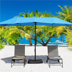 Topeakmart 13ft Patio Parasol Canopy with Crank, Tan