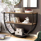 MELLCOM Rustic Style Console Table, 2 Tier Country Style Sofa Table for Entryway, Brown