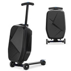 Advwin Scooter Luggage for Kids & Adults, Hardside Ride on Suitcase for Kids Ages 4-15 Multifunctional Lightweight Foldable Carry on Luggage with Wheels Ride on for Children Teenagers, Pink
